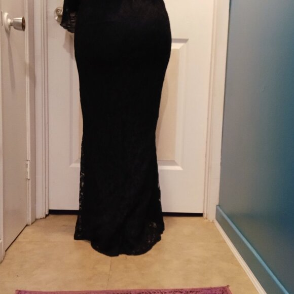 Vintage 90s Le Chateau Lace Mermaid Skirt Goth Victorian - Picture 3 of 7